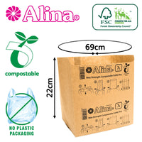 1 x RAW Customer Returns Alina Compostable Paper Caddy Trash Bags Food Waste Bags Biodegradable 7L Paper Bag 50 x 6L to 8L Brown, 50 Bags  - RRP €18.99