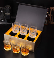 1 x RAW Customer Returns KANARS Whiskey Glasses, Lead-Free Crystal Glasses, 6-Piece Whiskey Glass, Luxurious Gift, 300 ml - RRP €45.99