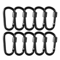 3 x RAW Customer Returns Pack of 10 carabiners with screw cap, Gimars key ring carabiner hook, aluminum screw carabiner for camping, fishing, hiking or traveling black  - RRP €39.3