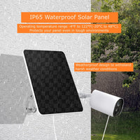 1 x RAW Customer Returns 6W Solar Panel for Surveillance Camera, Solar Module for Security Camera DC 5V, Outdoor Camera, Doorbell and Outdoor Lighting with USB and USB-C Connection, 3m Cable, Bracket - RRP €21.99