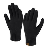 1 x RAW Customer Returns Bequemer Laden Women s Warm Winter Touchscreen Gloves, Thermal Winter Knitted Gloves, with Elastic Cuff, Black, One Size - RRP €24.0