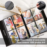 1 x RAW Customer Returns Lanpn Photo Album 10x15 1000, Extra Large XXL Linen Slip-in Album for Portrait Format Photos Pictures Blue - RRP €32.99