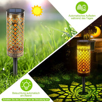 1 x RAW Customer Returns morxinle solar lamps for outdoor garden decoration, 2 pieces solar lanterns for outdoors warm white, IP65 waterproof LED garden lamps metal solar lamp for garden decoration for terrace lawn garden yard paths - RRP €21.17