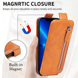 1 x Brand New TIANYUE Case for Samsung Galaxy A54 5G, Pure Color PU Leather with Zipper Case, Mobile Phone Case with Vertical Flap, Wallet Case Protective Case for Samsung Galaxy A54 5G-Brown - RRP €21.6