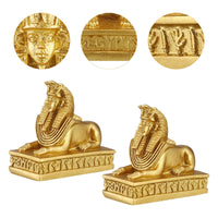 1 x RAW Customer Returns 2 Pieces Sphinx Statue Egyptian Pharaoh Giza Sphinxes Decoration Lion Mythology Figurine Fengshui Desktop Ornament for Home Office - RRP €20.42