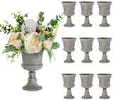 1 x Brand New Sziqiqi Shabby Chic Gray Wedding Centerpiece Vase - 10 Pieces Elegant Flower Pots Plants Urn with Small Cast Iron Base for Ceremony Birthday Party Table Balcony Christmas 20cm - RRP €22.8