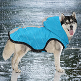 5 x RAW Customer Returns Idepet Waterproof 2 in 1 Dog Rain Jacket, Lightweight Dog Jumpsuit with Hood, Breathable Rain Poncho with Hood and Reflective Strip for Small Medium Large Dogs S, Blue  - RRP €100.8