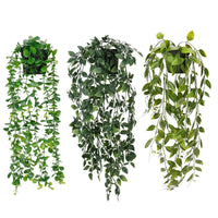 1 x Brand New UNIMEIX Artificial Hanging Plants 3 Pack Artificial Plants Indoor Artificial Potted Plants Green for Home Room Indoor Outdoor Shelf Decoration - RRP €20.4