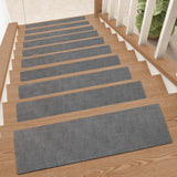 1 x RAW Customer Returns Color G stair mats, stair treads mats, stair carpet, stair mats inside, 10 pieces, cuttable, rectangular carpet stair treads, anti-slip for climbing stairs - 24.6 x 81.6 cm, dark grey - RRP €80.66