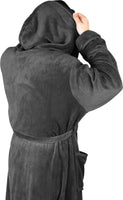 1 x RAW Customer Returns NY Threads Men s Bathrobe, Men s Robe with Hood, Fleece, Sleepwear Bathrobes X-Large, Dark Grey  - RRP €25.99