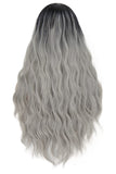 1 x RAW Customer Returns Gray Wig for Women, Long Curly Black Ombre Gray Cosplay Cemetery Bride Wig for Women Costume Party Wig DE026H - RRP €19.15