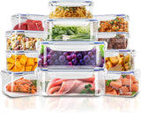 1 x RAW Customer Returns KICHLY 24-piece storage containers with lids 12 containers, 12 lids food storage containers for kitchen, BPA-free kitchen organizer blue  - RRP €23.88