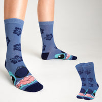 1 x RAW Customer Returns Disney Mug and Socks Ladies Set Stitch Gift Set Dark Blue Stitch  - RRP €20.36