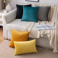 1 x Brand New EMEMA Velvet Pillow Cases Decorative Throw Pillow Covers Square Cushion Covers for Sofa Bedroom Home 40x40 cm Pack of 2 Grey - RRP €22.8