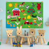 1 x RAW Customer Returns Felt Children s Felt Blackboard Children s Colored Felt Kit for DIY Creative Activities Interactive Felt Educational Set - Farm Theme - RRP €22.85