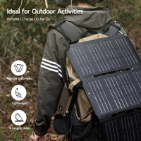 1 x RAW Customer Returns imuto 30W Portable Solar Charger USB DC18V Solar Panel, IP67 Foldable Monocrystalline Solar Panel for Recharging USB Devices iPhone Android GoPro, DC Input Devices Outdoor Activities etc - RRP €79.99