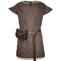 1 x RAW Customer Returns HiiFeuer Medieval Costume Tunic, with Vintage Belt and Bag, Mercenary Knight Clothing Armor, Renaissance LARP Cosplay Set for Larp Ren Faire and Halloween Brown XL  - RRP €55.36