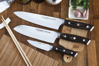 1 x RAW Customer Returns 3 Claveles Professional kitchen set Kimura Multipurpose knife stainless steel utensils set, Set of 3 KIMURA Knives - RRP €60.5