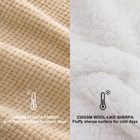 8 x Brand New MIULEE Blanket Grainy Sherpa Blanket Fluffy Blanket Double Wool Blanket Flannel Lamb Blanket Soft Bedspread Bed Throw for Sofa Couch Living Room 125 x 150 cm Khaki - RRP €198.72