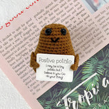 3 x Brand New Cute wool knitting doll potato with positive energy card, funny positive potato, creative knitting wool potato doll, for family friend, Positive Potato Pocket Hug Funny - RRP €30.21