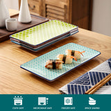 1 x RAW Customer Returns vancasso, Macaron Series, Sushi Plates, 4 Pieces, Long Plate for Colored Porcelain Dishes - RRP €35.99