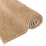 1 x RAW Customer Returns MIULEE Bath Mat 50x80cm Chenille Bath Mat Bathroom Rug Non-Slip Washable Carpet Shower Mat Bath Mat Shower Mat Bed Mat Doormat Bathroom Living Room Bedroom Beige - RRP €15.49