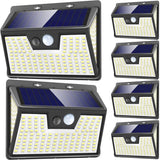 1 x RAW Customer Returns Peasur 6 pieces solar lamps for outdoors with motion detector, 178 LED spotlights with motion detector for outdoors, 3-sided 270 solar lights for outdoors, 3 modes, waterproof wall light for outdoors for garden, fence - RRP €33.42