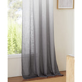 1 x RAW Customer Returns PONY DANCE Living Room Curtains Modern Set of 2 Linen Look Curtain Semi-Transparent H 245 x W 140 cm White Curtains with Color Gradient Gray Curtains Semi-Transparent Eyelet Curtain - RRP €33.38