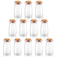 1 x RAW Customer Returns BELLE VOUS Pack of 12 Glass Jars with Cork Stoppers 100 ml Mini Airtight Bottles - Glass Bottles for Wedding Gifts, Party Gifts, Kitchen Spices and Jam - RRP €20.49