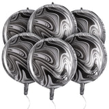 2 x Brand New Thinp Pack of 6 Marble Balloons Black White Agate Black White Helium Balloons Balloon Latex Tie Dye Swirl Effect Balloons Agate Latex Balloon for Birthday Halloween Decoration - RRP €38.4