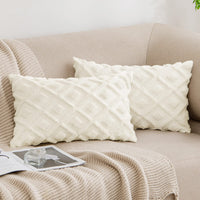 1 x RAW Customer Returns MIULEE Spring Cushion Covers Set of 2 Wool Sofa Cushions Soft Decorative Cushion Cover Couch Cushion Decorative Cushion Cover for Sofa Bed Living Room Bedroom 40 x 60 cm Cream - RRP €19.15