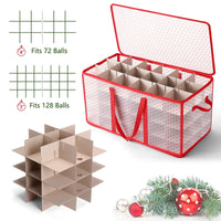 1 x RAW Customer Returns Christmas Ball Storage Box with 128 Christmas Decorations Christmas Ball Holder for Ornaments Cardboard Boxes - RRP €38.84