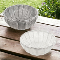 2 x Brand New MIK funshopping 2-piece set of bread basket bowls, perfect for every household, round, diameter 21 cm, plastic fibre, white and grey, ideal for serving and storing bread, easy to clean - RRP €33.46