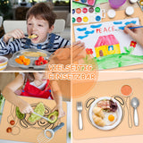 1 x Brand New Children s cutlery children s cutlery set learning set for children s tableware consists of children s plates, toddlers silicone mats for dining table, children s spoon children s fork Great set for children - RRP €21.77