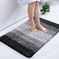 1 x RAW Customer Returns Homaxy Soft Bathroom Rug 60x90 cm, Non-Slip Washable Bath Mat Fluffy Deep Pile Bath Rug Microfiber Absorbent Bath Mat Shower Mat Black  - RRP €33.04