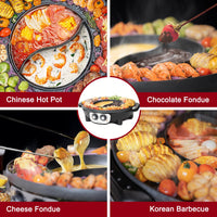 1 x RAW Customer Returns Food Party Hot Pot and Table Grill Electric Hotpot Pot Electric Grill 220V 2200W 2 in 1 Electric Hot Pot Indoor Korean BBQ Grill Thai Barbecue Fondue Raclette XXL for 8 people - RRP €119.99