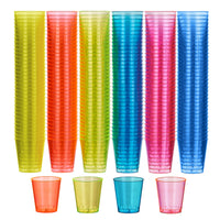 1 x RAW Customer Returns Matana 300 Colored Rigid Plastic Cups, Neon Shot Glasses, 30ml - Shot Glasses - Resistant and Reusable - Birthdays, Weddings, Christmas, Barbecues, Parties - RRP €21.99