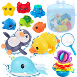 1 x RAW Customer Returns Chennyfun Baby Bath Toys Water Toys, 16Pcs Children Bath Toys with Fishing Net, Bath Toys Baby Children Toys Baby Bathtub-Penguin, Swan, Duck, Whale for 1-5 Years Baby - RRP €17.64