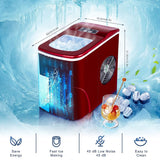 1 x RAW Customer Returns Ice cube machine, ice maker with self-cleaning function, ice cube machines 12KG 24h, 2 sizes ice cube maker, 9 ice cubes in 6 minutes ice cube maker, quiet ice cube machine crushed ice - RRP €118.99