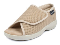 1 x RAW Customer Returns Aerosoft Rehab Sandal Stretch 14 Women Men Velcro Width GH Non-Slip Beige, 37  - RRP €59.95