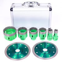 4 x RAW Customer Returns Diamond Hole Saw Diamond Drill Set Diamond Hole Drilling Kits 20 25 40 45 50 68mm 0.79 1 1.6 1.77 2 2.7 inch with 2 Blades for Porcelain Stoneware Tiles - RRP €375.08