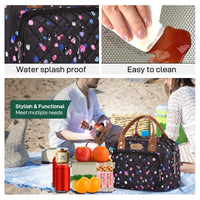 1 x RAW Customer Returns HOMESPON Insulated Lunch Bag for Women Men Work Adults Cooler Bag Lunch Box Container Colorful Dots  - RRP €17.99