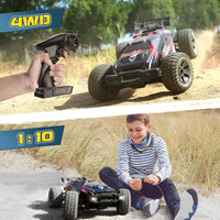 1 x RAW Customer Returns DEERC 9206E RC remote controlled car with 48 km h high speed, 4WD 1 10 CAR off-road 2.4GHz radio remote control monster truck buggy, 2 batteries long running time, crawler toy racing car for children adults - RRP €16.39