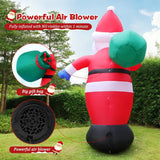 1 x RAW Customer Returns 245cm Inflatable Santa Claus with LED Light, IP44 Weatherproof Inflatable Christmas, Santa Claus Figure with Gift Bag, Outdoor Garden Lighting Decoration - RRP €54.44