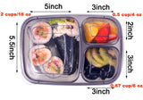 1 x RAW Customer Returns Youngever 7-pack 3-compartment meal prep boxes, bento lunch boxes, reusable meal prep boxes, 3-compartment lunch box Rainbow  - RRP €27.53