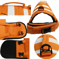 1 x RAW Customer Returns Lifesaver Dog Life Jacket Pet Swimsuit Swimming Adjustable Size with Handle for Small Medium Large Dogs S, Orange  - RRP €18.0