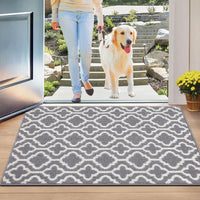 1 x RAW Customer Returns SHACOS Indoor Doormat 90 x 150 cm Dirt Trapper Mat Non-Slip Entrance Carpet Indoor Large Doormat Outdoor Cleaning Mat Washable Indoor Door Mat for Entrance, Patio, Hallway, Garden, Pet Grey  - RRP €42.35