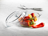 1 x RAW Customer Returns Pasabahce 3.15 L Round Glass Gratin Dish with Lid Casserole Bowl Shell Glass Bowl - RRP €25.2