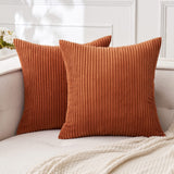 1 x RAW Customer Returns MIULEE Set of 2 cushion covers, corduroy cushion cover, decorative cushion cover, sofa cushion, couch cushion, decorative cushion cover, decorative cushion cover with hidden zip, 50 x 50 cm, 20 x 20 inches, caramel - RRP €19.99