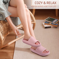 1 x RAW Customer Returns Leevar Slippers for Women Men Thick Platform Summer Beach Eva Soft Sole Slide Sandals Shower Quick Drying Bathroom Massage Pool Gym House Slippers - RRP €60.0